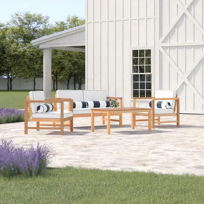 Goldrick 4 Piece Sofa Seating Group with Cushions thumbnail 3