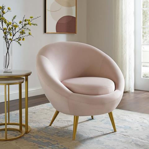 Riu Velvet Accent Chair - Pink thumbnail 6