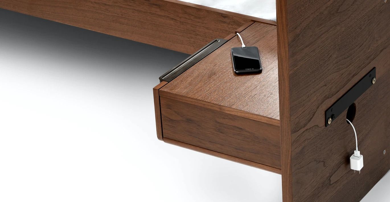 Nera Walnut Bed with Nightstands-Queen thumbnail 9