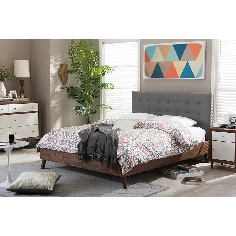 Gray Bonilla Upholstered Platform Bed-Full thumbnail 2