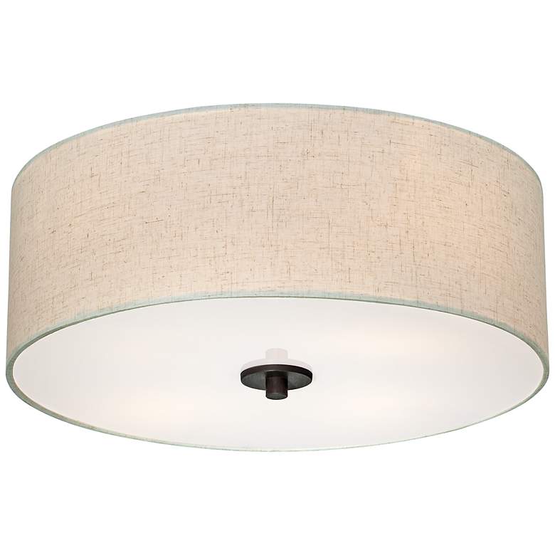 Sylvan 18 Wide Oatmeal Drum Ceiling Light thumbnail 2