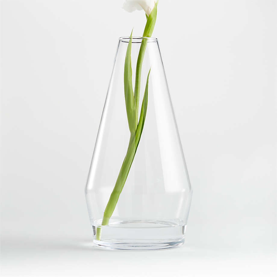 Laurel Angled Clear Glass Vase thumbnail 2