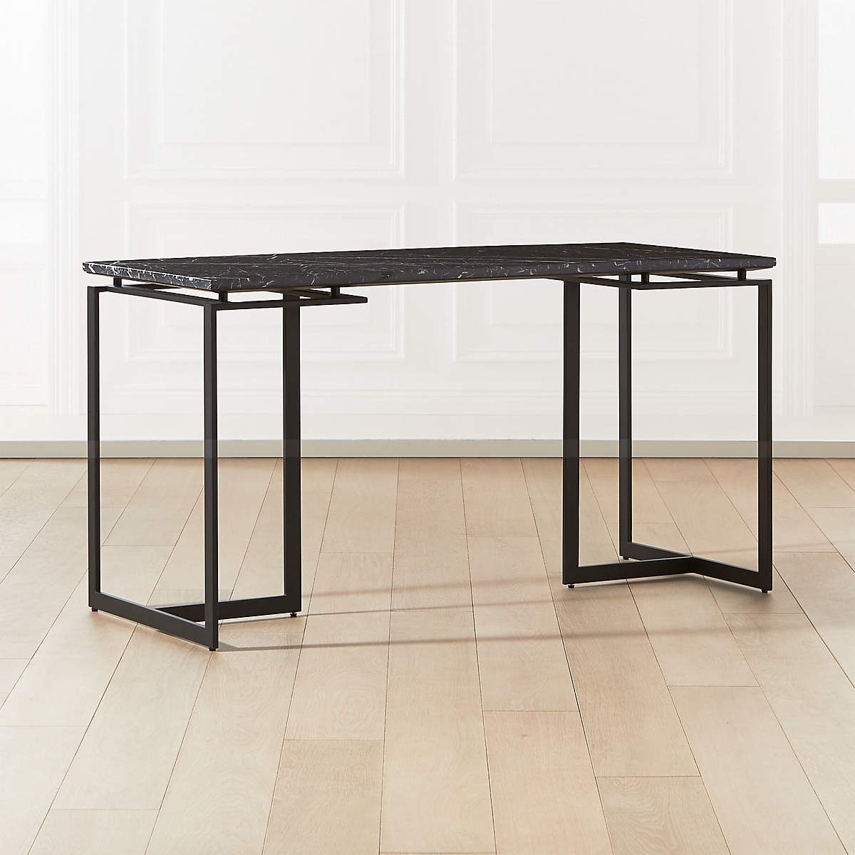 FULLERTON MODULAR BLACK DESK WITH TWO LEGS thumbnail 2