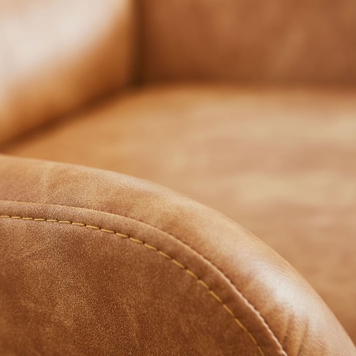 Vegan Leather Caramel Lennon Lounge Chair thumbnail 5