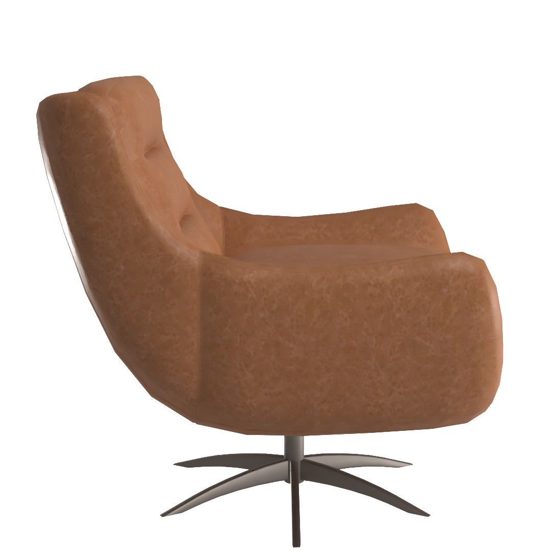 Vegan Leather Caramel Lennon Lounge Chair thumbnail 2