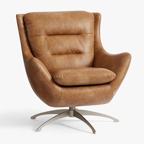 Vegan Leather Caramel Lennon Lounge Chair thumbnail 3