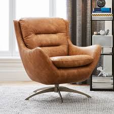 Vegan Leather Caramel Lennon Lounge Chair thumbnail 4