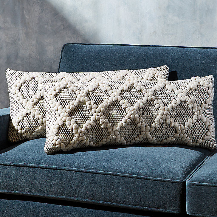 Austine Grey and Cream Pillows With Insert-28"x12" thumbnail 2