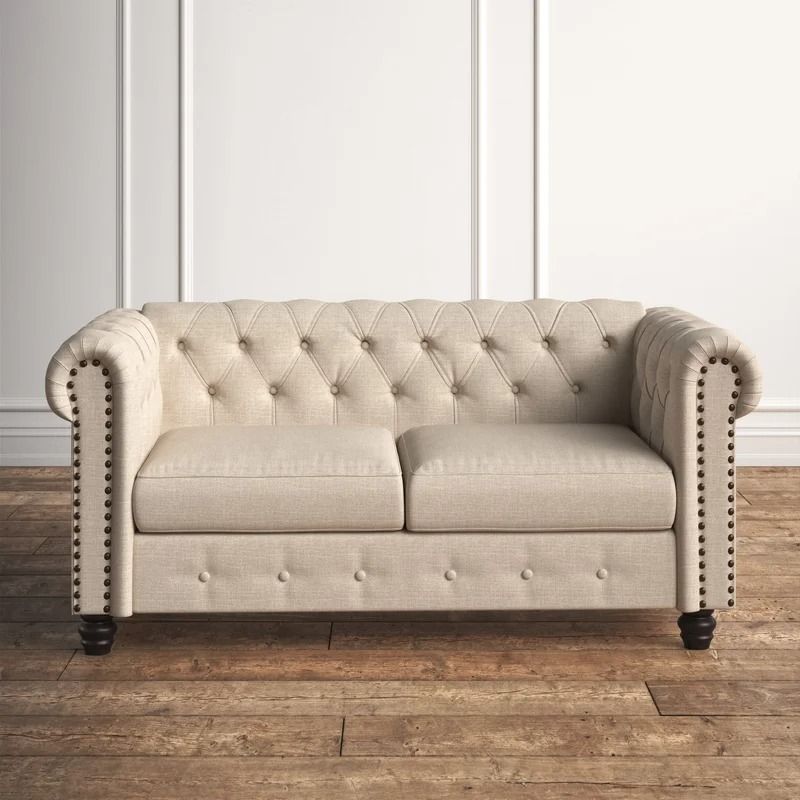 Provence Chesterfield Rolled Arm Loveseat thumbnail 3