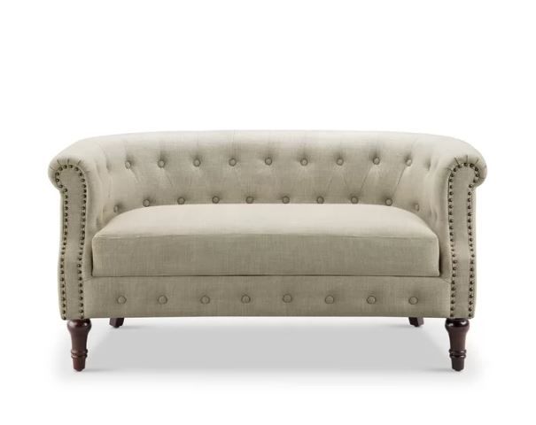 Chesterfield Rolled Arm Loveseat thumbnail 2