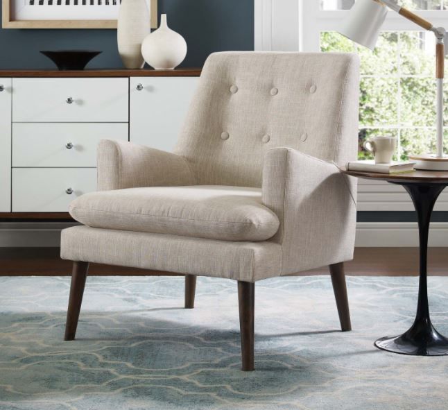 Ruselle Upholstered Lounge Chair - Beige thumbnail 4