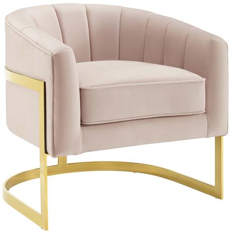 Esteem Vertical Channel Tufted Performance Velvet Accent Armchair thumbnail 3