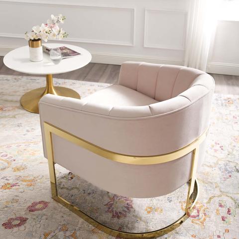 Esteem Vertical Channel Tufted Performance Velvet Accent Armchair thumbnail 5