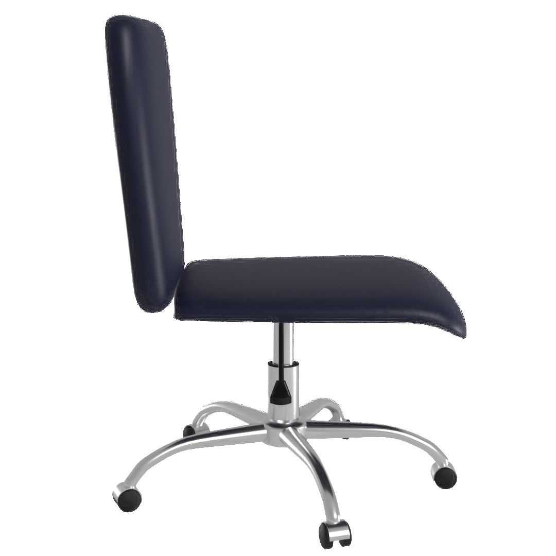 Square Upholstered Desk Chair, Brushed Nickel Base thumbnail 2
