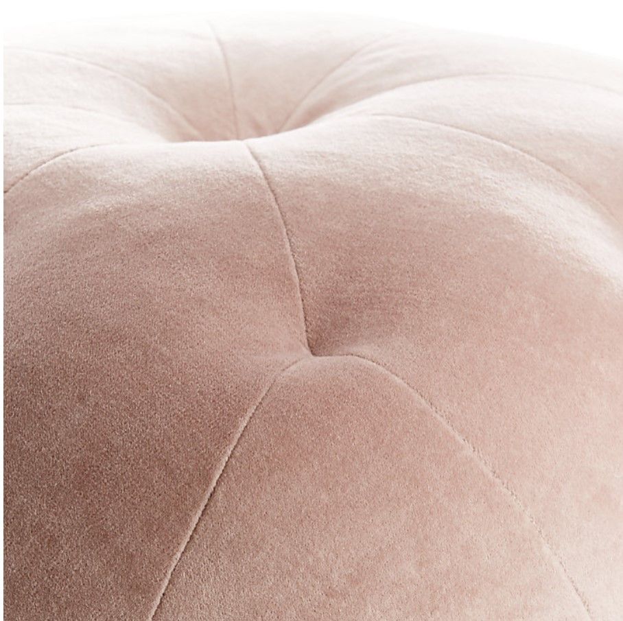 Warm Taupe Velvet Pouf thumbnail 3