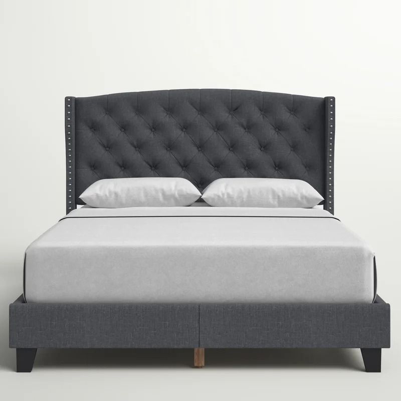 Fort Calhoun Tufted Upholstered Low Profile Platform Bed-King  thumbnail 4