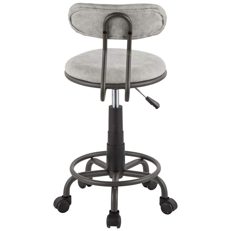 Swift Light Gray Faux Leather Adjustable Swivel Task Chair thumbnail 2
