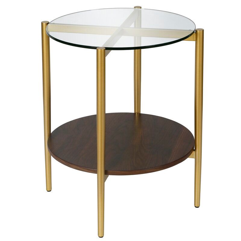 Erica Glass Top End Table with Storage thumbnail 2