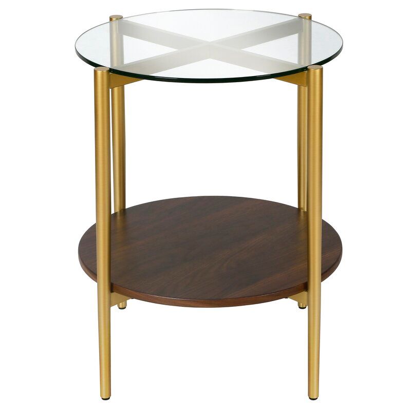 Erica Glass Top End Table with Storage thumbnail 3
