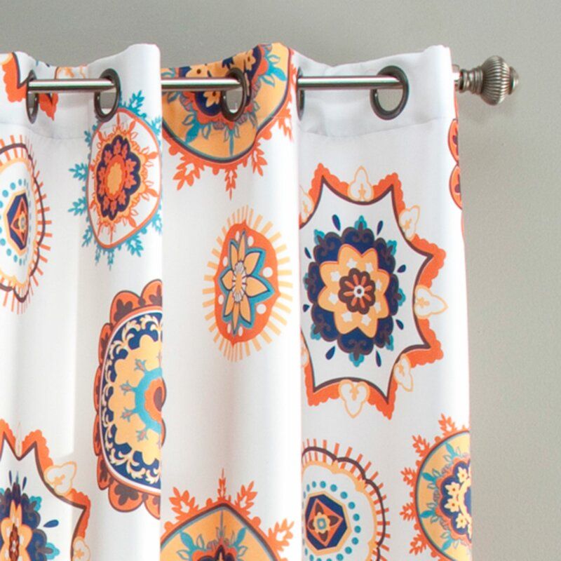 Geometric Room Darkening Thermal Grommet Curtain Panels thumbnail 3