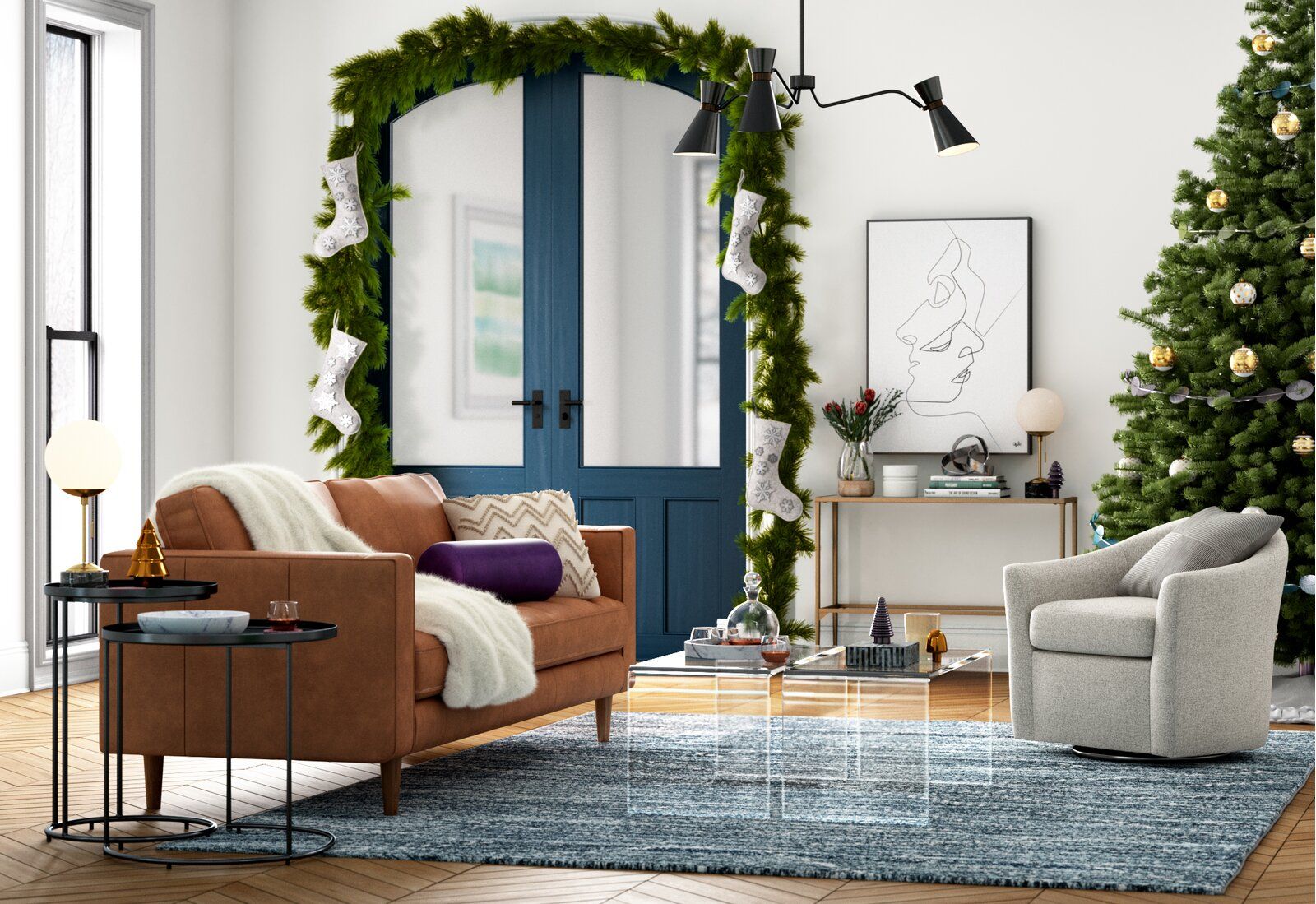 Antai Wide Tufted swivel Barrel Chair thumbnail 6