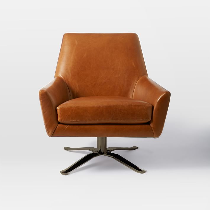 Lucas Leather Swivel Base Chair  thumbnail 2