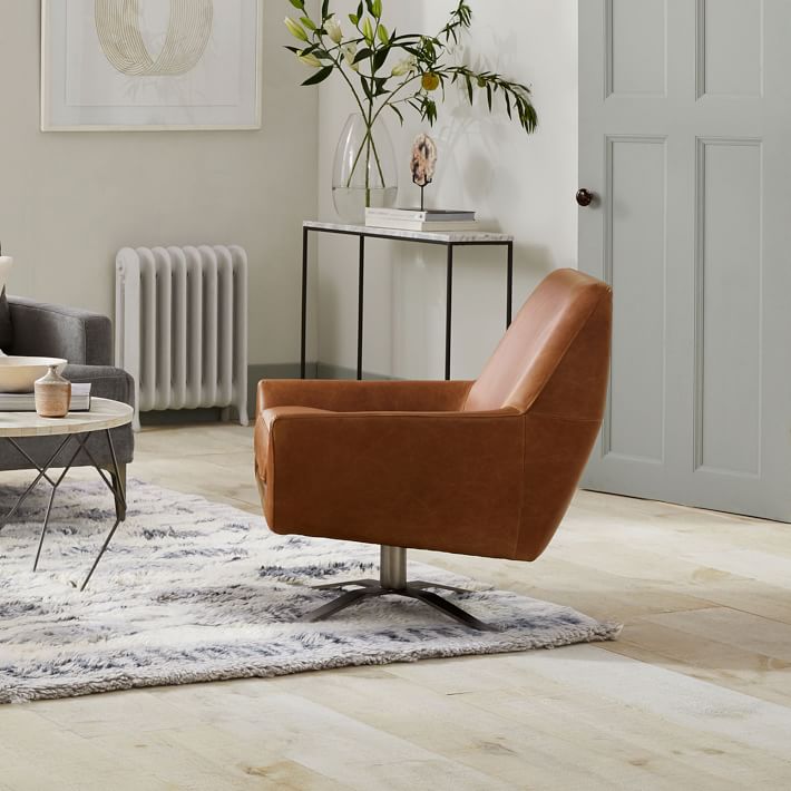 Lucas Leather Swivel Base Chair  thumbnail 4