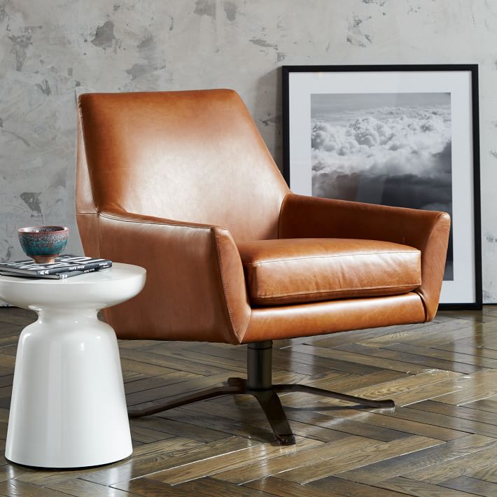 Lucas Leather Swivel Base Chair  thumbnail 5