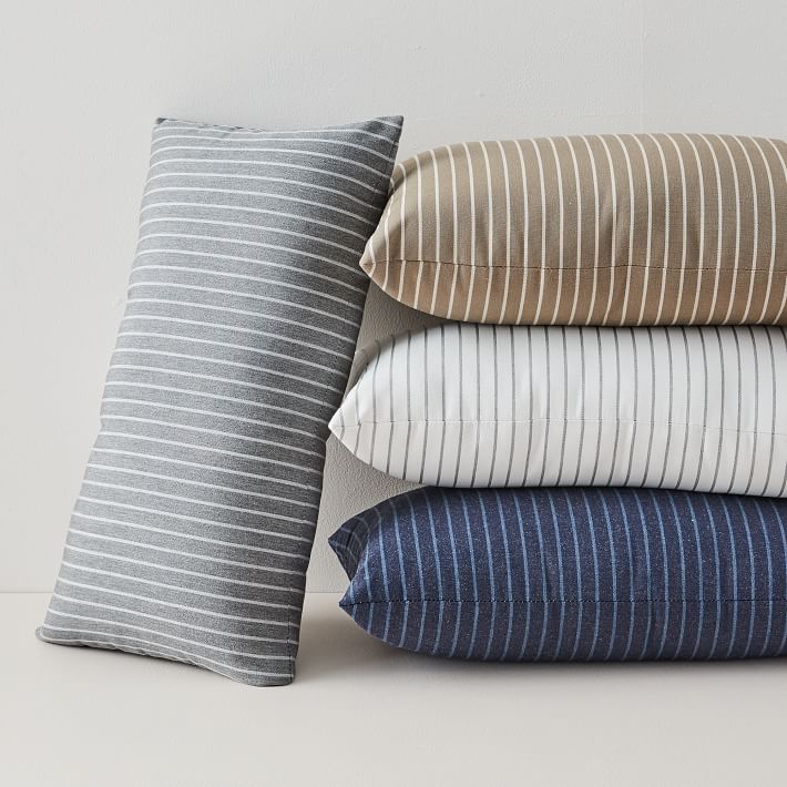 Sunbrella Indoor Outdoor Striped Lumbar Pillows With Insert-21"X12" thumbnail 2