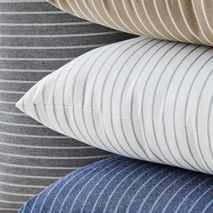 Sunbrella Indoor Outdoor Striped Lumbar Pillows With Insert-21"X12" thumbnail 3