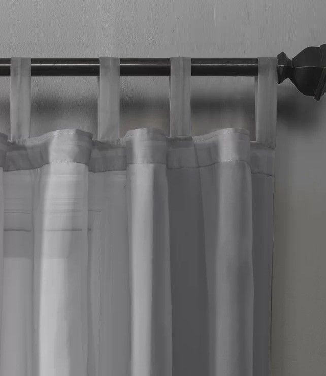 Wayfair Basics Solid Sheer Tab Top Curtains thumbnail 2