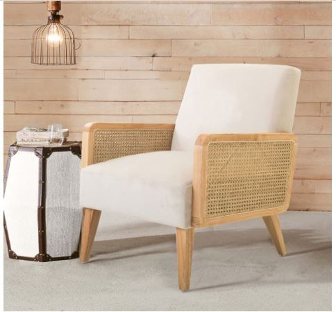 Delphine Cane Accent Chair Beige thumbnail 2