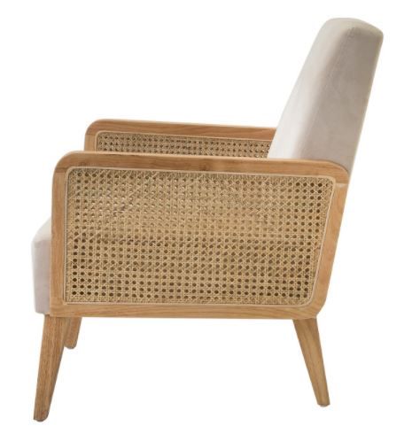 Delphine Cane Accent Chair Beige thumbnail 4