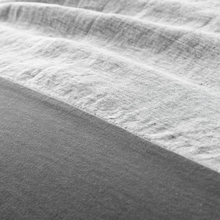 Belgian Flax Linen  Cotton Blocked Duvet Cover thumbnail 2