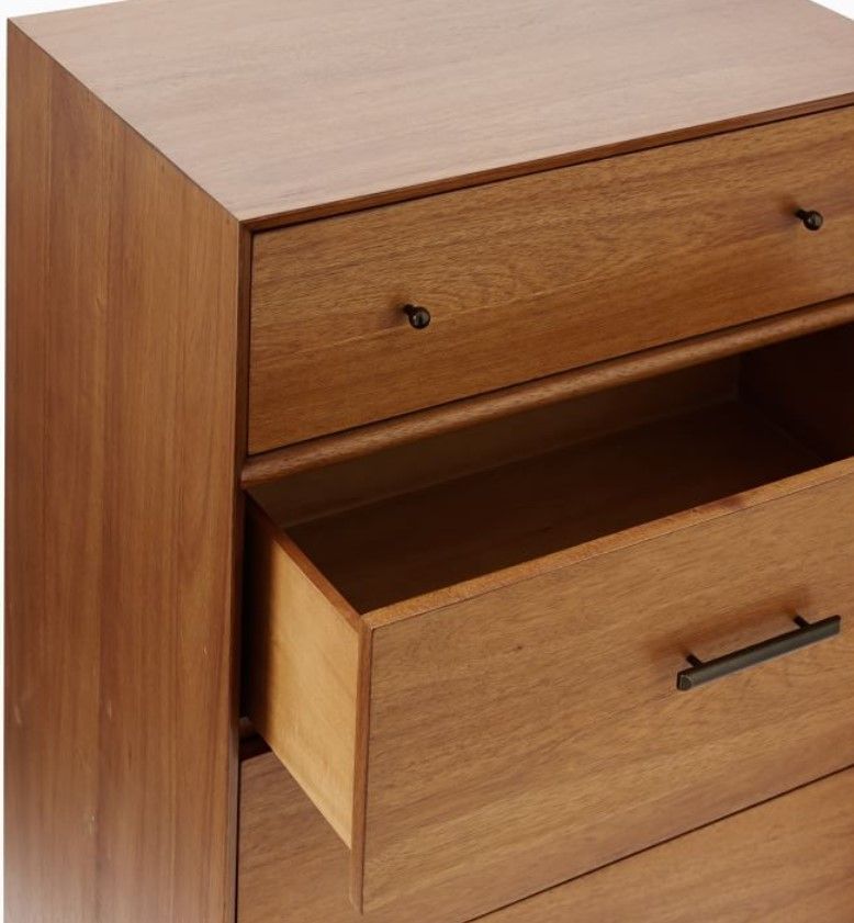 Mid Century 5 Drawer Dresser Narrow thumbnail 3