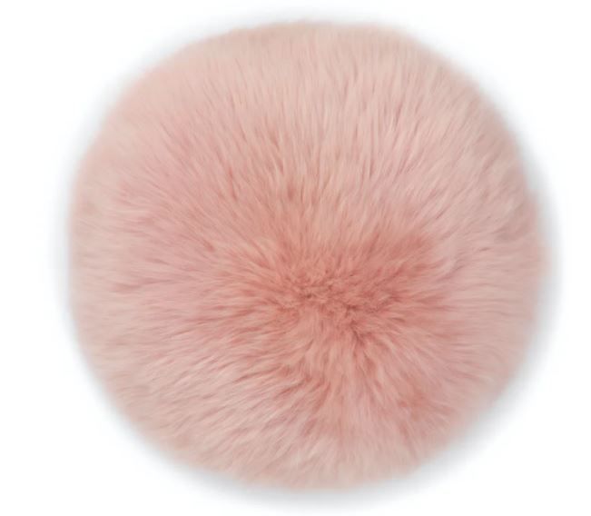Lanna Pink Round Sheepskin Pillow thumbnail 2