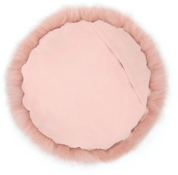 Lanna Pink Round Sheepskin Pillow thumbnail 3