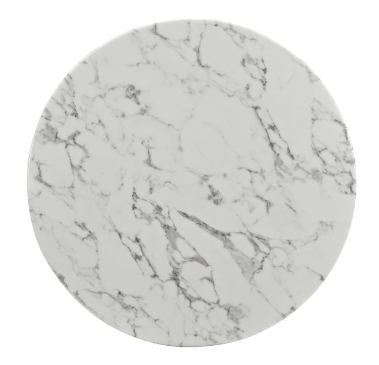 Pila 36" Round Artificial Marble Dining Table thumbnail 4