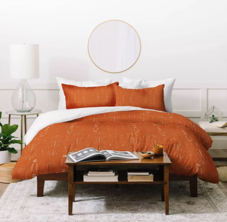Grace Saona Pattern Terracota Duvet Set thumbnail 2