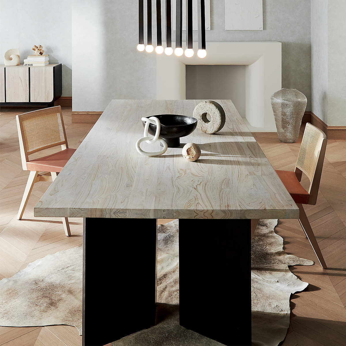 MARIANA WHITE WASH TEAK DINING TABLE thumbnail 2