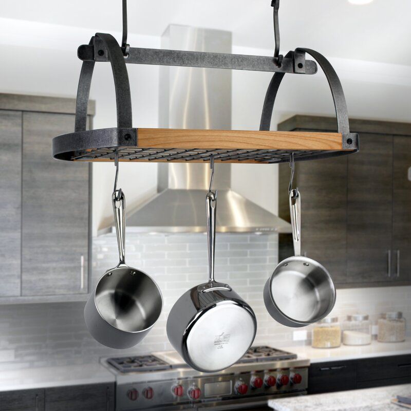 Handcrafted Decor Oval Ceiling Hanging Pot Rack thumbnail 4
