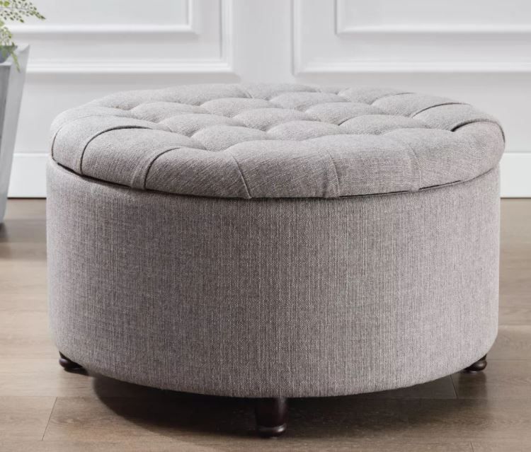 eLuxury Round Storage Ottoman thumbnail 5
