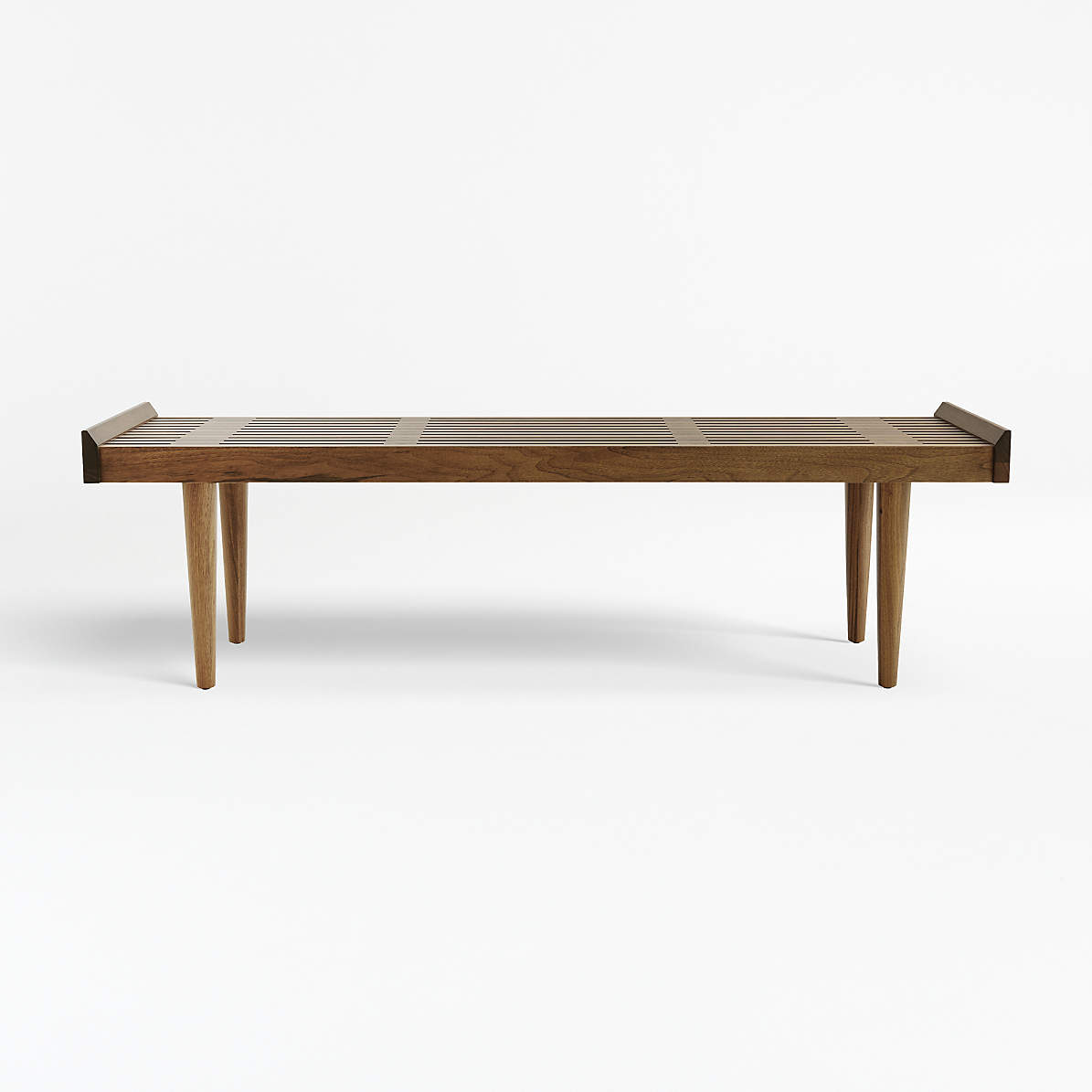 Tate Walnut Slatted Bench thumbnail 2