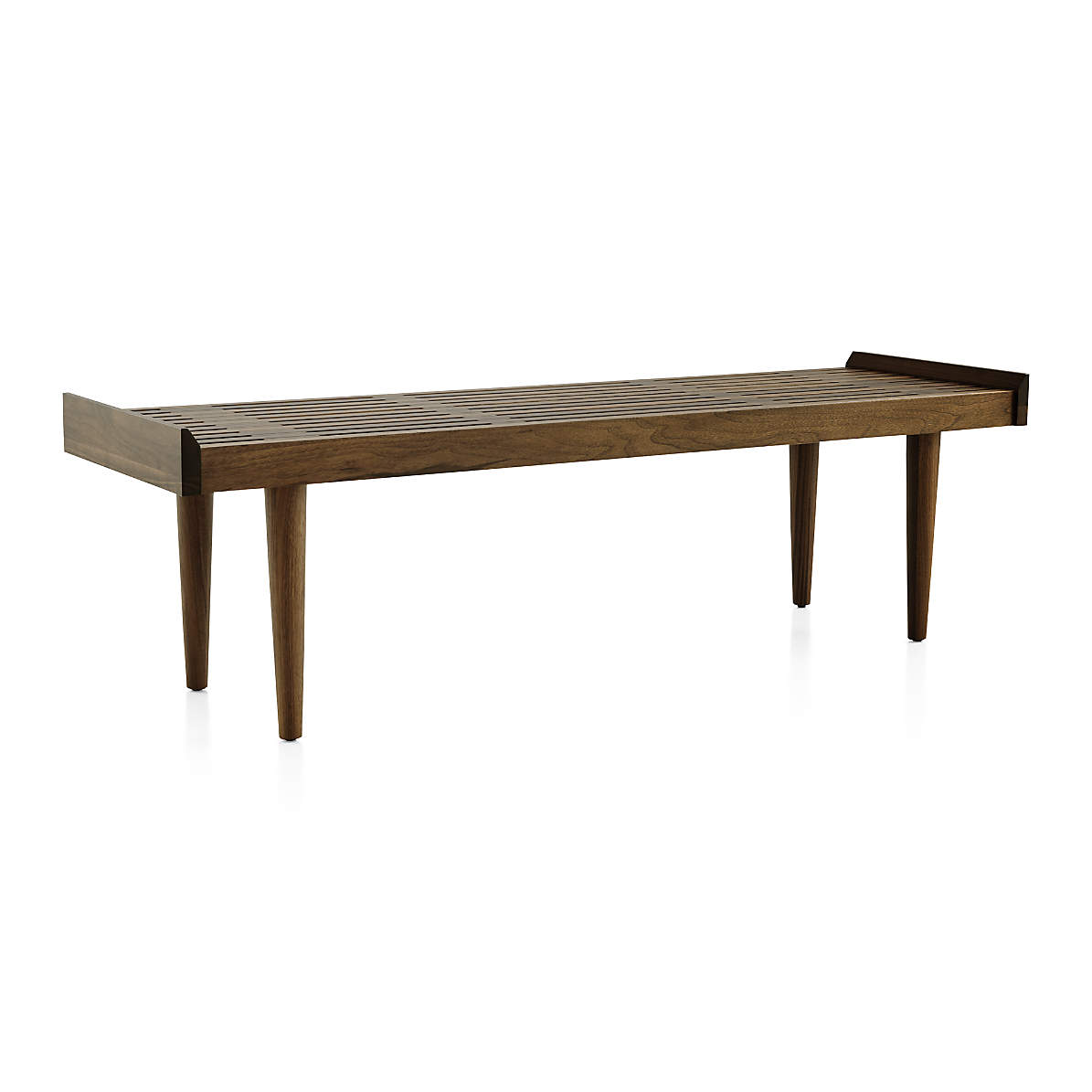 Tate Walnut Slatted Bench thumbnail 3