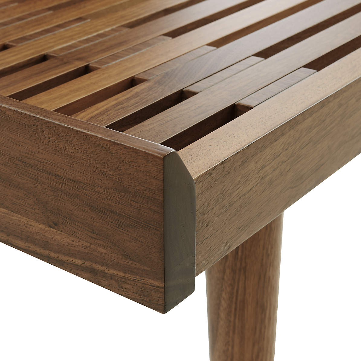 Tate Walnut Slatted Bench thumbnail 4