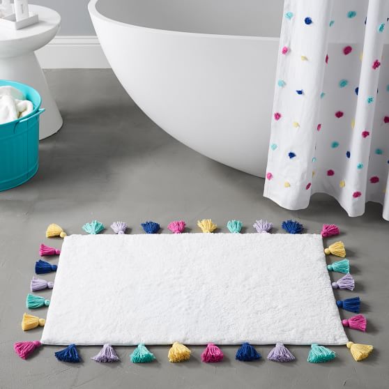 Rainbow Tassel Bath Mat Multi thumbnail 2