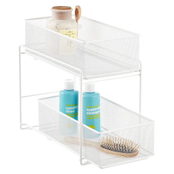 White 2 Drawer Mesh Organizer thumbnail 2