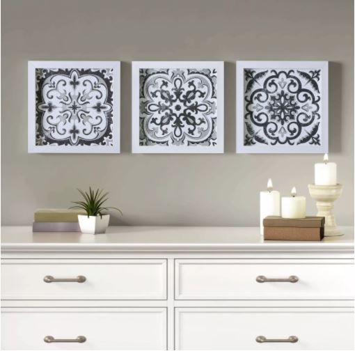 Tiles Deco Box Wall Art BlackWhite thumbnail 2