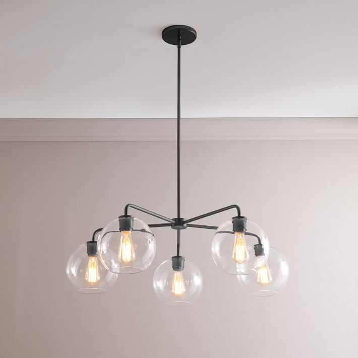 Sculptural Glass 5 Light Globe Chandelier thumbnail 2