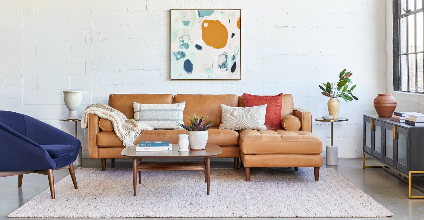 Sven Charme Tan Right Sectional Sofa thumbnail 2